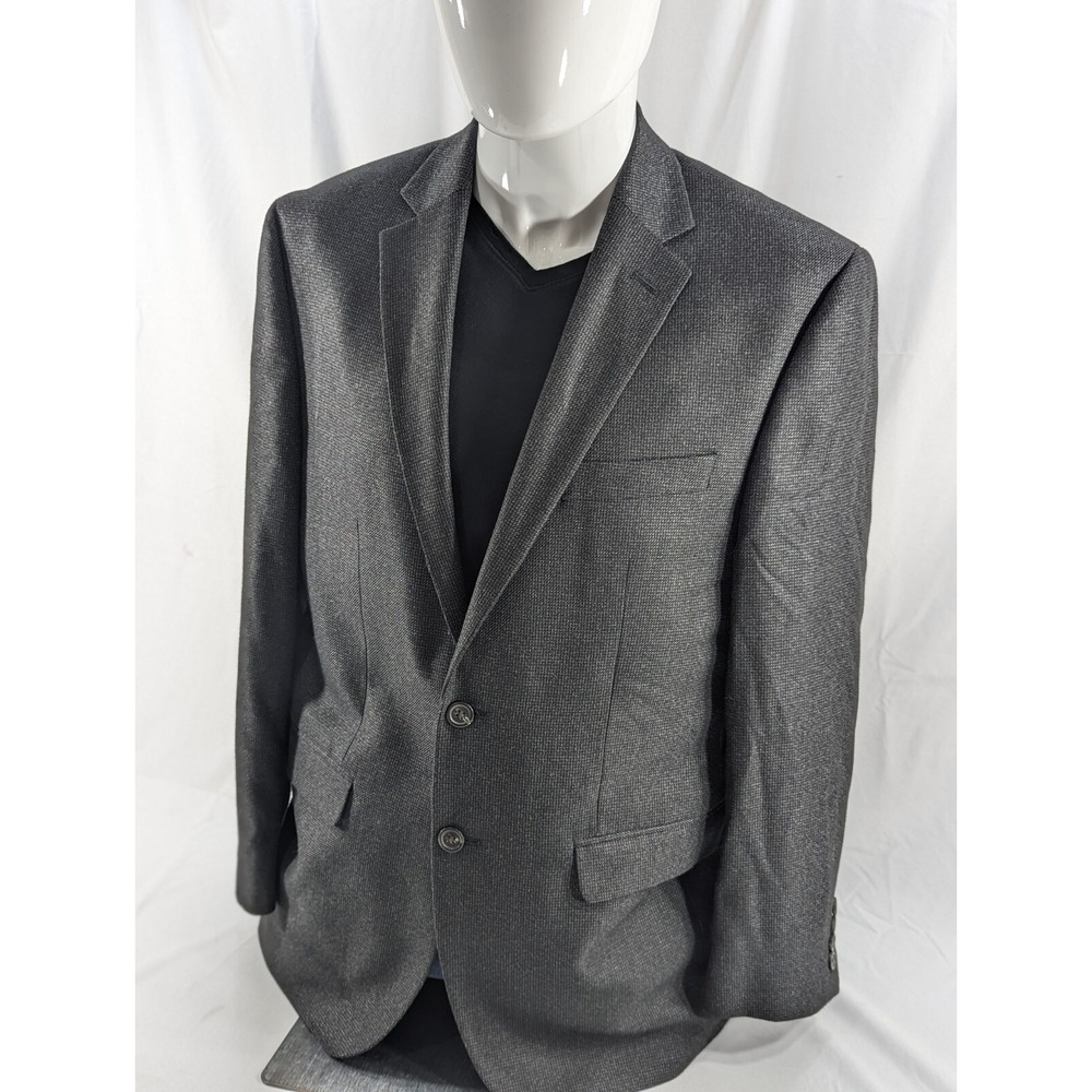 Chaps Ralph Lauren Blazer‎ Sport Jacket  Coat Poly Blend Charcoal Nailhead 40R